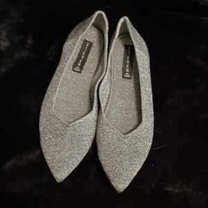 Steve Madden Silver Glitter Flats